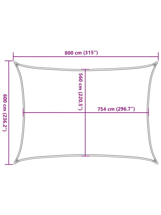 Päikesevarjupuri helehall 8x6 m 100% polüester oxford