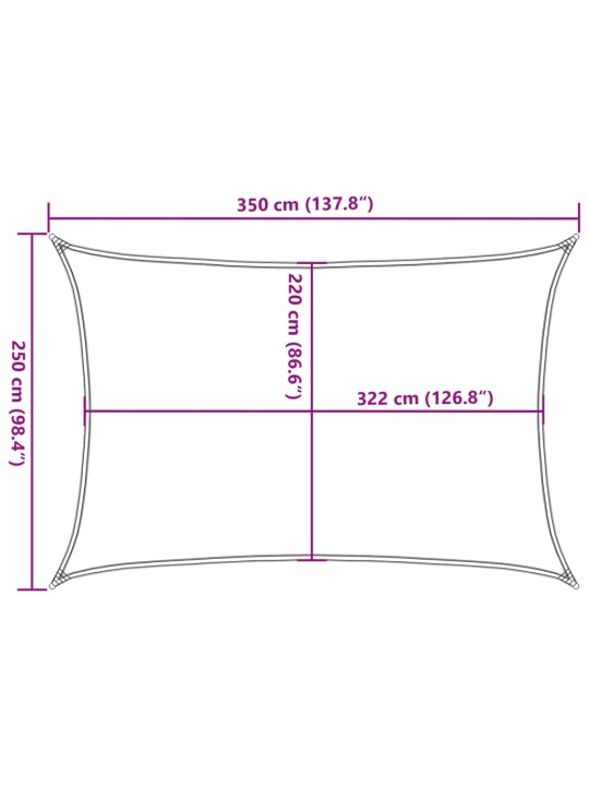 Päikesevarjupuri beež 3,5x2,5 m 100% polüester oxford