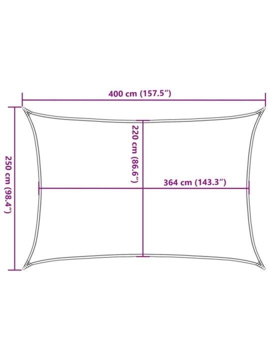 Päikesevarjupuri beež 4x2,5 m 100% polüester oxford