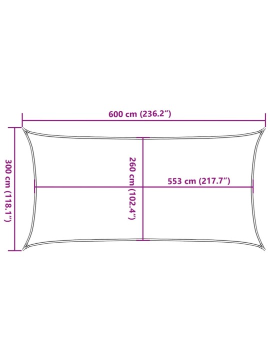 Päikesevarjupuri beež 6x3 m 100% polüester oxford