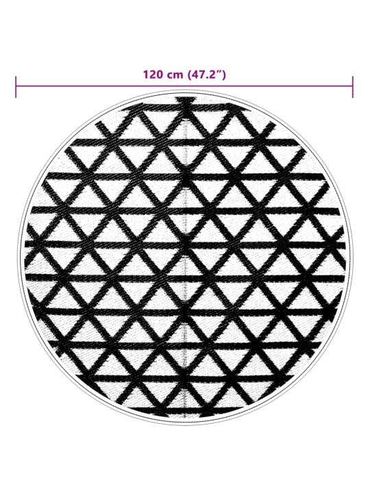 Õuevaip, must, ø120 cm, pp