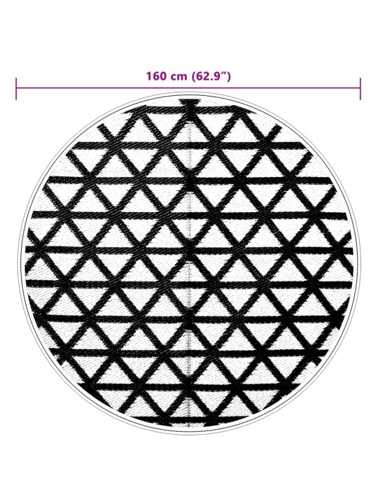 Õuevaip, must, ø160 cm, pp