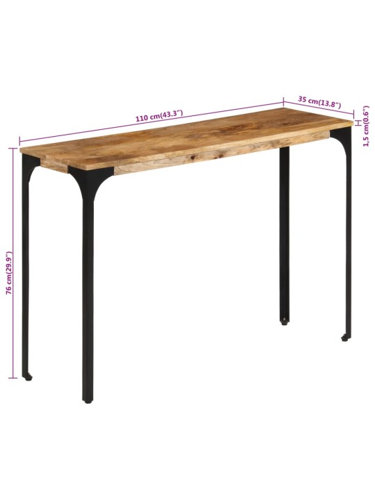 KONSOOLLAUD, PRUUN, 110 X 35 X 76 CM, MANGOPUIT JA RAUD