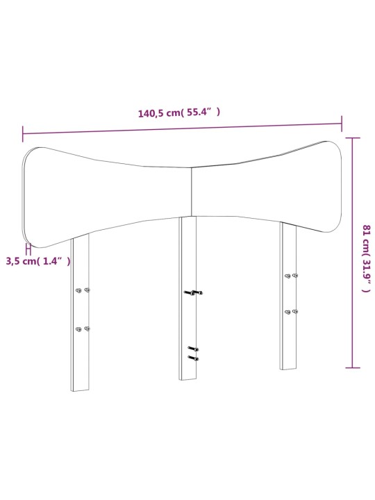 Voodipeats, valge, 135 cm, männipuit