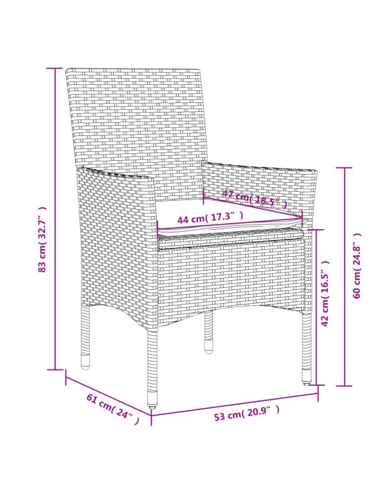 Aiatoolid istmepatjadega 2 tk, must, polürotang