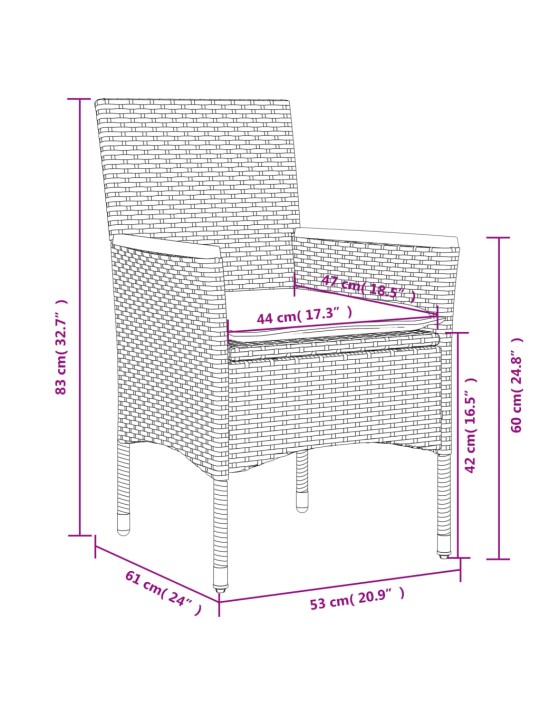 Aiatoolid istmepatjadega 2 tk, must, polürotang