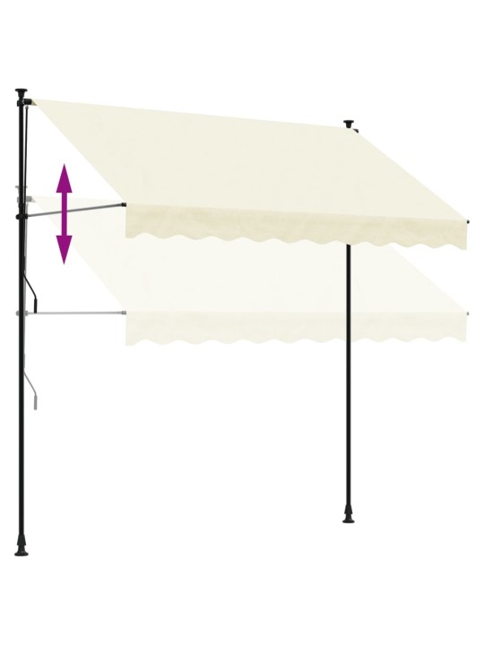 Sissetõmmatav varikatus, kreemjas, 250x150 cm, kangas/teras