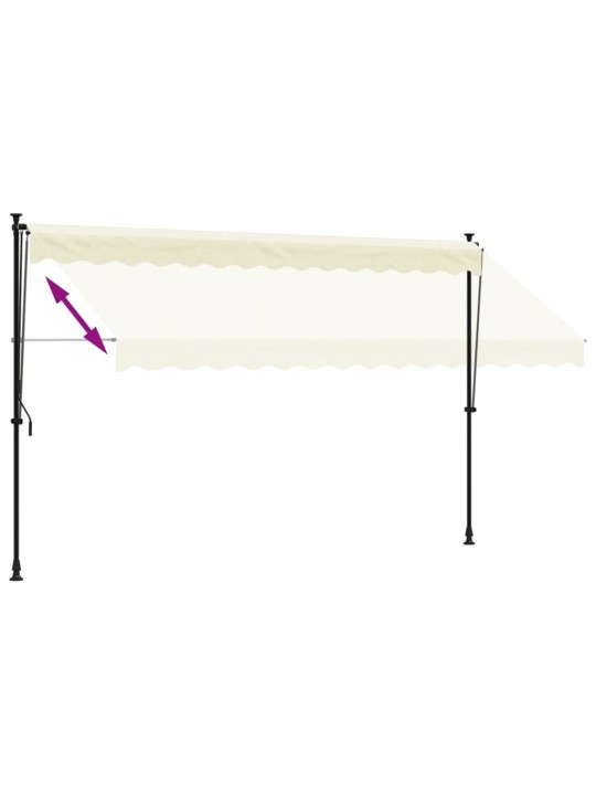 SISSETÕMMATAV VARIKATUS, KREEMJAS, 350X150 CM, KANGAS/TERAS