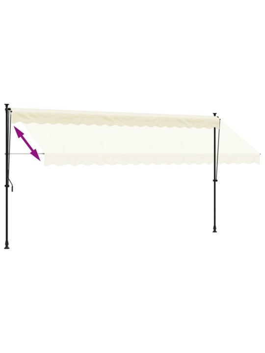 SISSETÕMMATAV VARIKATUS, KREEMJAS, 400X150 CM, KANGAS/TERAS