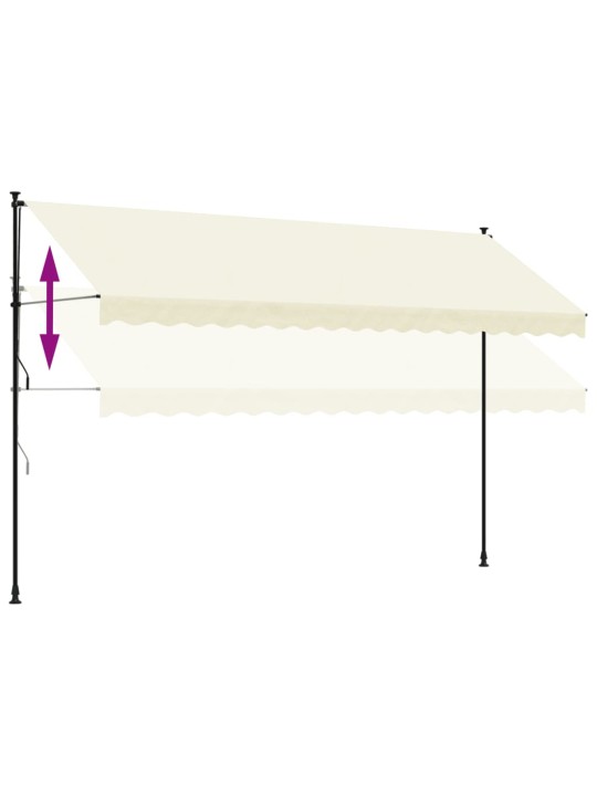 SISSETÕMMATAV VARIKATUS, KREEMJAS, 400X150 CM, KANGAS/TERAS