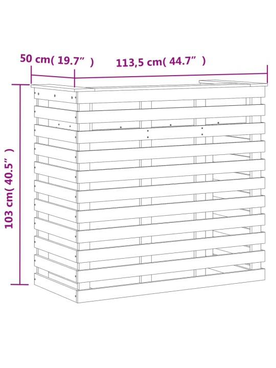 Õue baarilaud, 113,5 x 50 x 103 cm, ebatsuuga puit