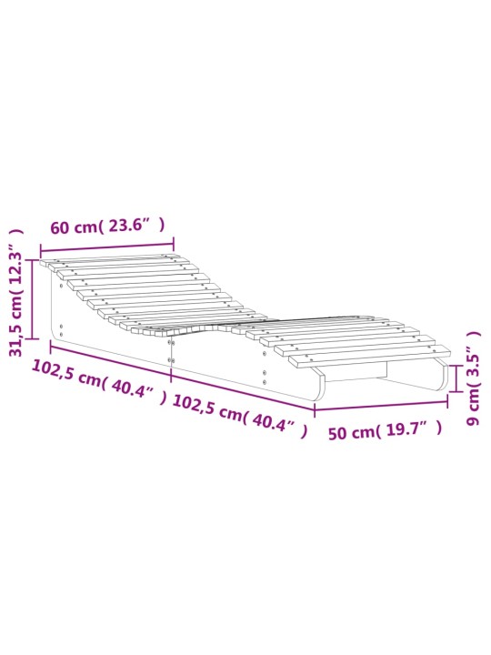 Lamamistoolid 2 tk 205x60x31,5 cm männipuit