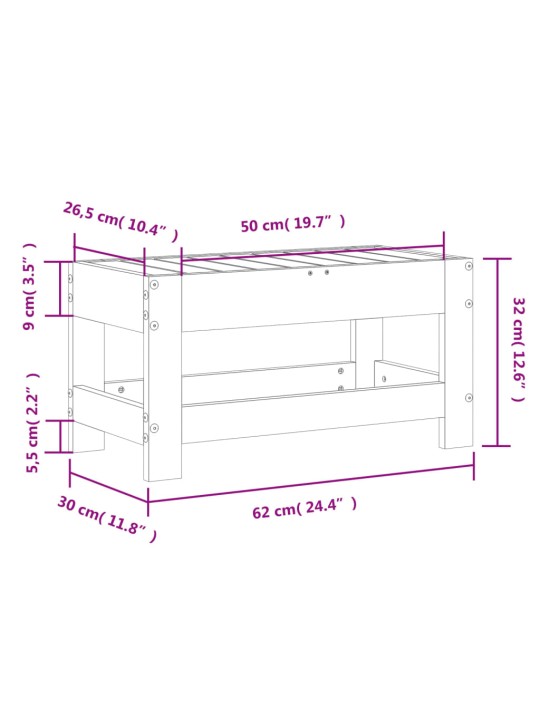 Aia jalapink, 62 x 30 x 32 cm, ebatsuuga puit