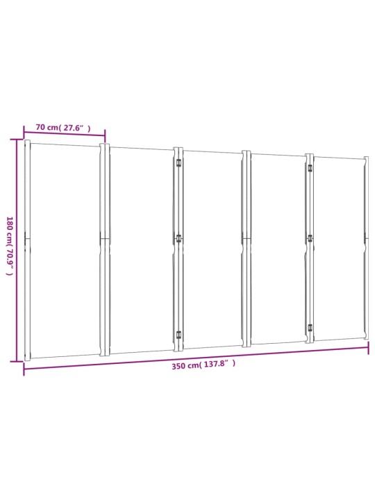 5 paneeliga ruumijagaja, tumesinine, 350x180 cm