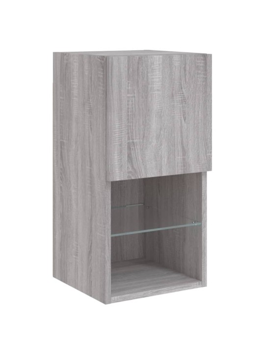 4-osaline telerikappide komplekt LED-tuledega, hall sonoma tamm