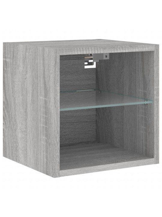 8-osaline telerikappide komplekt LED-tuledega, hall sonoma tamm