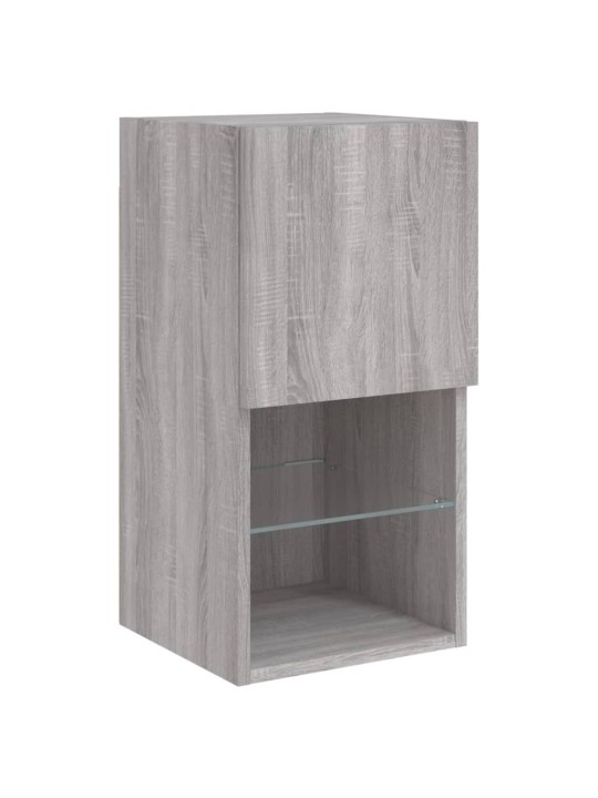 6-osaline telerikappide komplekt LED-tuledega, hall sonoma tamm