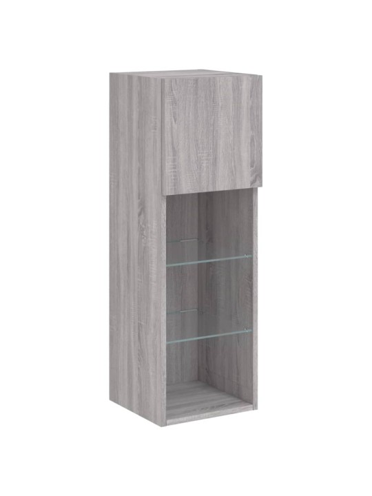 6-osaline telerikappide komplekt LED-tuledega, hall sonoma tamm