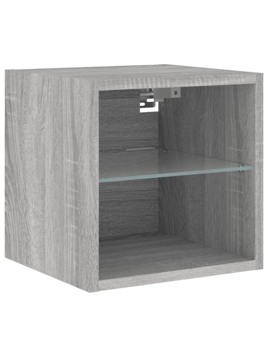 6-osaline telerikappide komplekt LED-tuledega, hall sonoma tamm