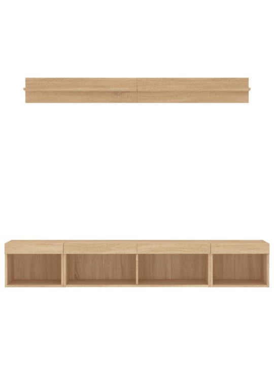 5-osaline telerikappide komplekt LED-tuledega, sonoma tamm