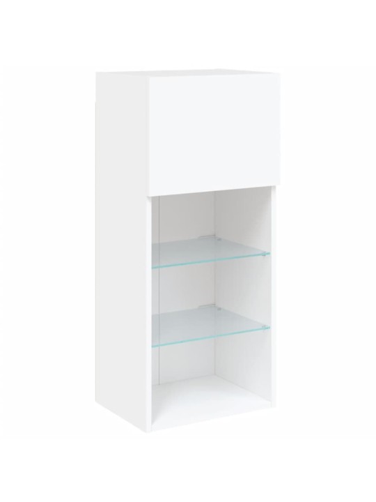 5-osaline telerikappide komplekt LED-tuledega, valge, tehispuit