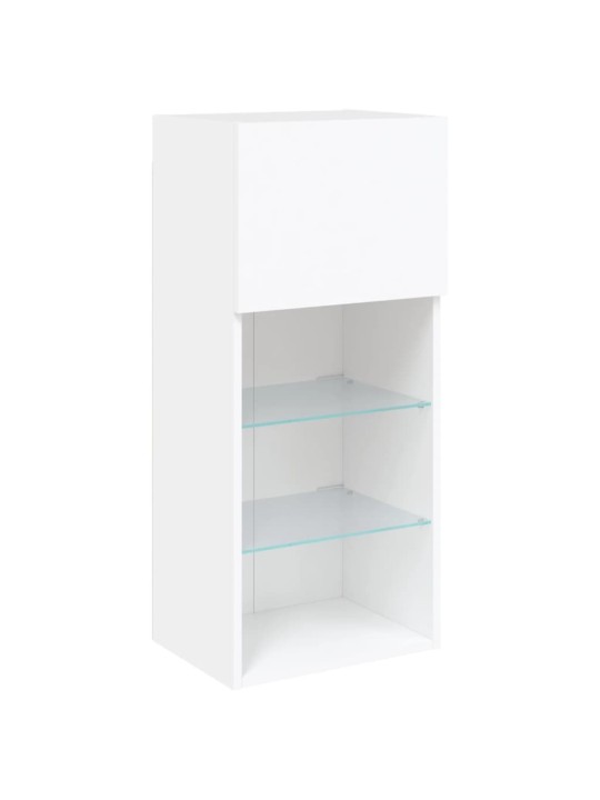 5-osaline telerikappide komplekt LED-tuledega, valge, tehispuit