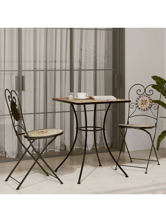 MOSAIIKPLAADIGA BISTROOLAUD, TERRAKOTA, 60X60X74 CM KERAAMILINE