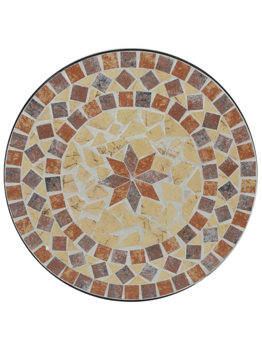 Mosaiigiga bistroolaud, terrakota /valge, ø50x70cm, keraamiline