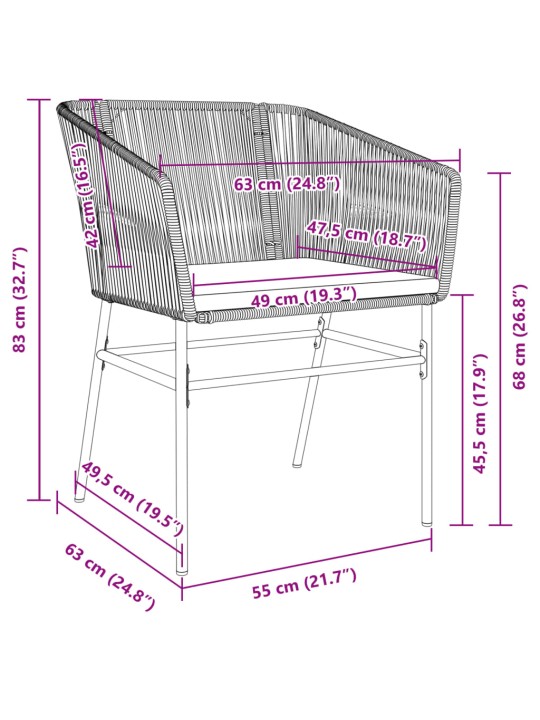 Aiatoolid istmepatjadega 2 tk, must, polürotang