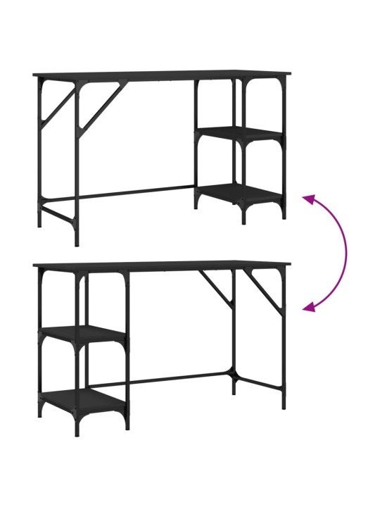 Kirjutuslaud, must, 120 x 50 x 75 cm, metall ja tehispuit