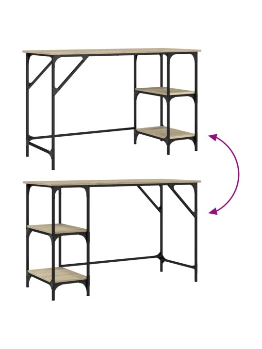 Kirjutuslaud, sonoma tamm, 120x50x75 cm, metall ja tehispuit