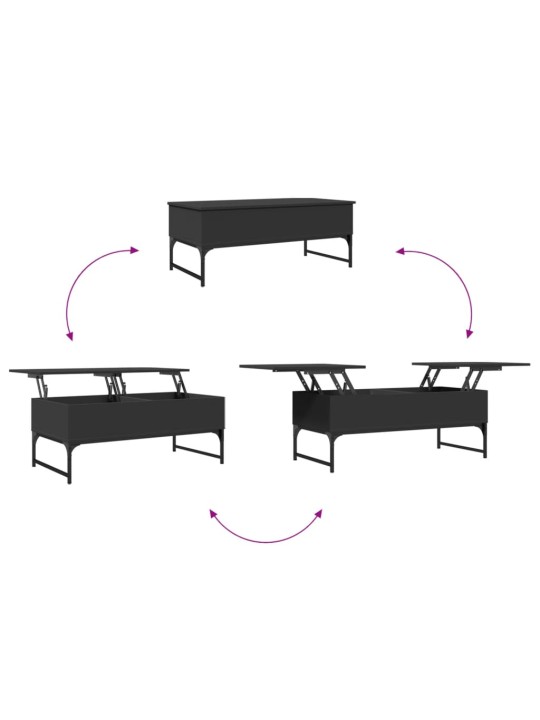 Kohvilaud, must, 100 x 50 x 40 cm, tehispuit ja metall