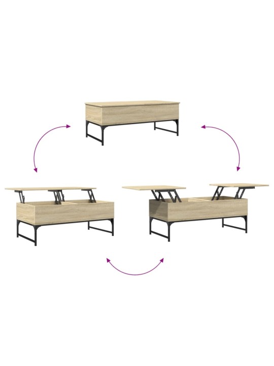 Kohvilaud, sonoma tamm, 100 x 50 x 40 cm, tehispuit ja metall