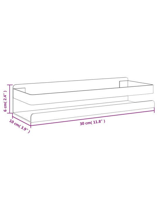 Duširiiul, 30x10x6 cm, harjatud viimistlusega roostevaba teras