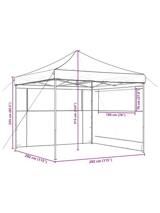 Kokkupandav pop-up peotelk 2 külgseinaga, terrakota