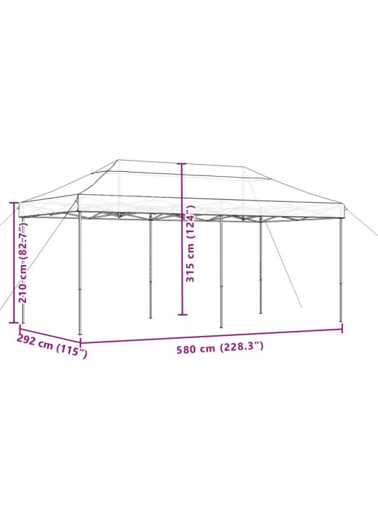 Kokkupandav pop-up peotelk, beež, 580x292x315 cm