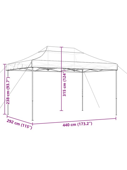 Kokkupandav pop-up peotelk, beež, 580x292x315 cm