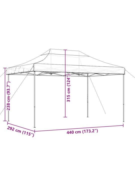 Kokkupandav pop-up peotelk, roheline, 440x292x315 cm