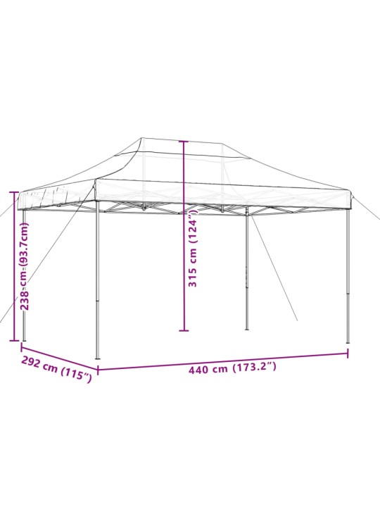 Kokkupandav pop-up peotelk, oranž, 440 x 292 x 315 cm