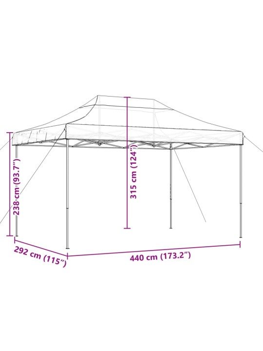 Kokkupandav pop-up peotelk, terrakota, 292 x 292 x 315 cm