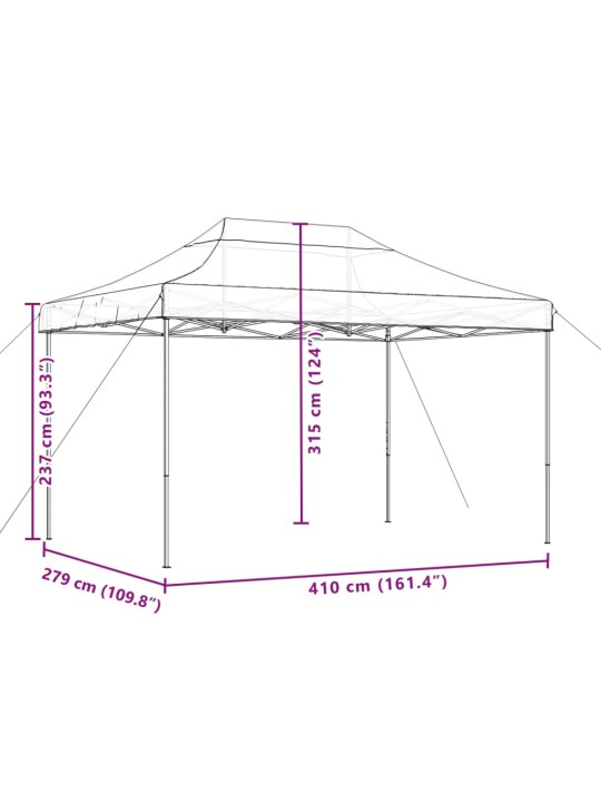 Kokkupandav pop-up peotelk, roheline, 410x279x315 cm