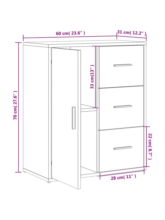 PUHVETKAPP, HALL SONOMA TAMM, 60 X 31 X 70 CM, TEHISPUIT