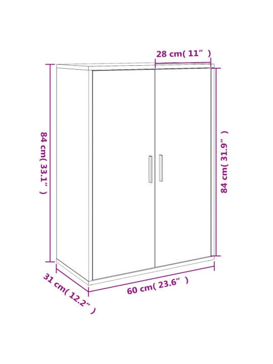 Puhvetkapp, must, 60 x 31 x 84 cm, tehispuit