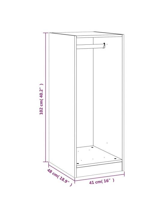 Riidekapp, must, 48x41x102 cm, tehispuit