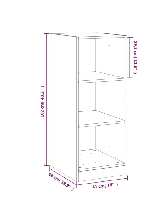 Riidekapp, suitsutatud tamm, 48x41x102 cm, tehispuit