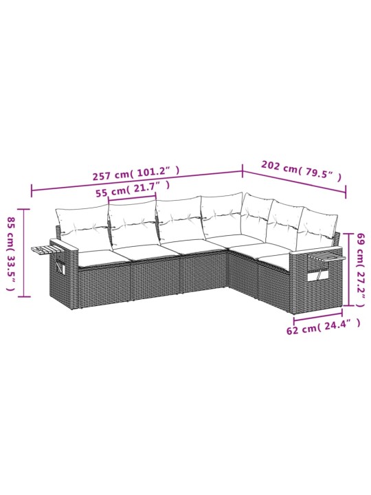 6-OSALINE AIADIIVANI KOMPLEKT PATJADEGA, MUST, POLÜROTANG