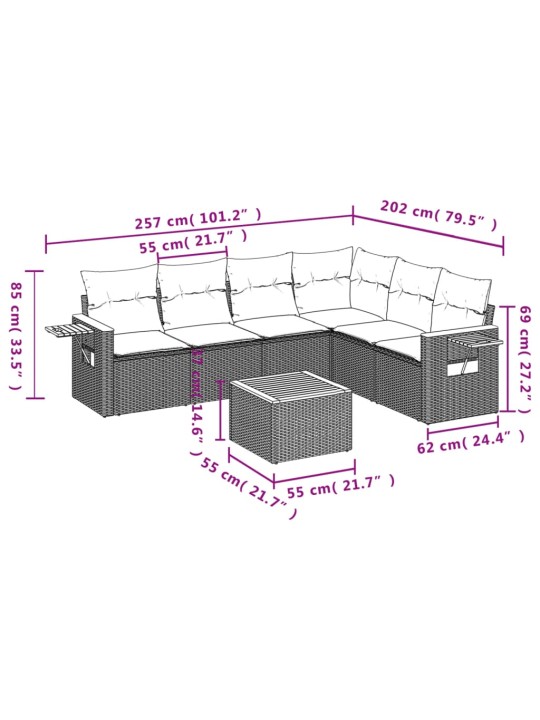 7-OSALINE AIADIIVANI KOMPLEKT PATJADEGA, HALL, POLÜROTANG
