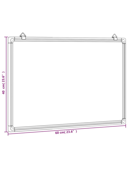 Valge magnettahvel, 60x40x1,7 cm, alumiinium