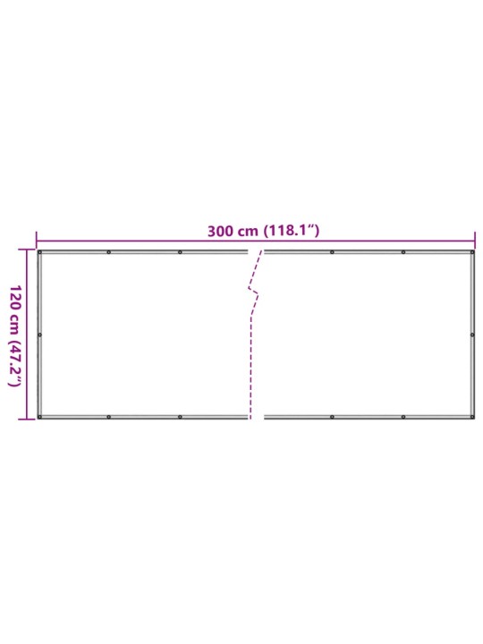 Rõdu privaatsuskate, antratsiithall, 300x120 cm, pvc