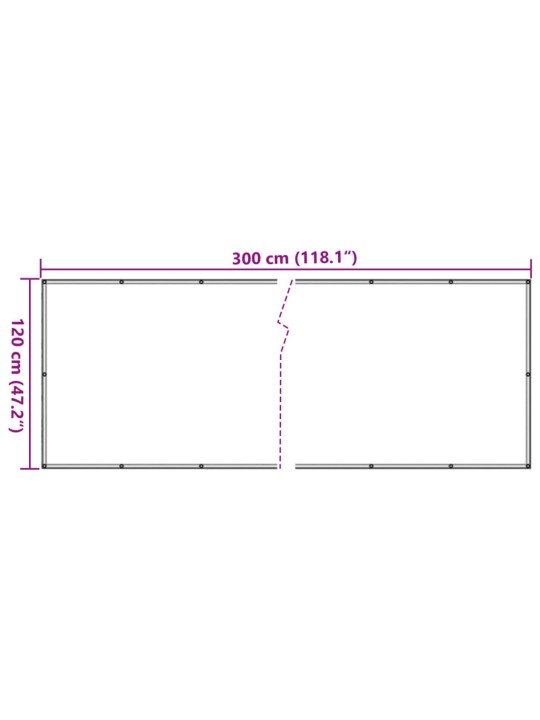 Rõdu privaatsuskate, hall, 300x120 cm, pvc